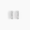 Boucles D'oreilles Puces Aprhodisia Or Blanc Diamant Blanc