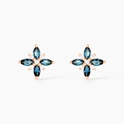 Boucles D'oreilles Puces Anabele Or Rose Topaze Oxyde