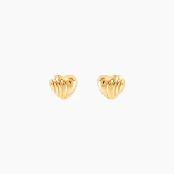 Boucles D'oreilles Puces Anne-maudae C艙urs Or Jaune