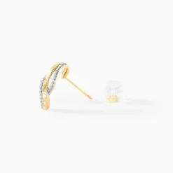 Boucles D'oreilles Puces Bathilde Or Jaune Diamant