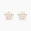 Boucles D'oreilles Puces Bleuenn Plaqué Or Jaune Oxyde De Zirconium