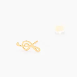 Boucles D'oreilles Puces Bayram Musique Or Jaune