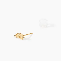 Boucles D'oreilles Puces Bartolomea Feuilles Or Jaune
