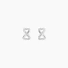 Boucles D'oreilles Puces Cony Argent Blanc
