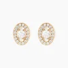 Boucles D'oreilles Puces Classical Plaqué Or Jaune Oxyde De Zirconium