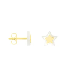 Boucles D'oreilles Puces Cleomelia Etoile Or Jaune