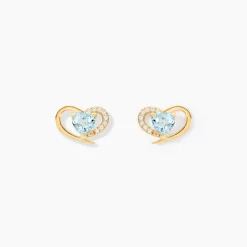 Boucles D'Oreilles Puces Creighton Or Jaune Topaze Oxyde De Zirconium
