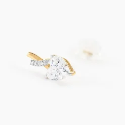 Boucles D'oreilles Puces Clothilde Or Jaune Oxyde De Zirconium