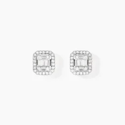 Boucles D'Oreilles Puces Collection 1986 Or Jaune Diamant