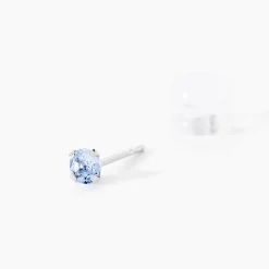 Boucles D'oreilles Puces Daria Or Blanc Oxyde De Zirconium