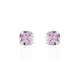 Boucles D'oreilles Puces Daria Or Blanc Oxyde De Zirconium
