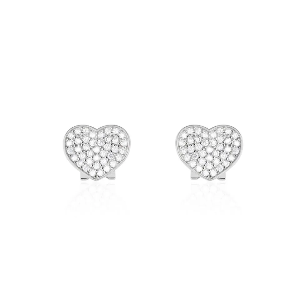 Boucles D'oreilles Puces Darwin Argent Blanc Oxyde