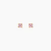Boucles D'oreilles Puces Doreen Carre Or Jaune Oxyde De Zirconium