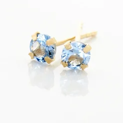 Boucles D'oreilles Puces daria Serti Griffe 2 Or Jaune Oxyde