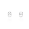 Boucles D'oreilles Puces Edmee Double Cercles Or Blanc Oxyde