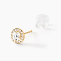 Boucles D'oreilles Puces Edmee Or Jaune Oxyde De Zirconium