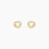 Boucles D'oreilles Puces Edmee Cercle Or Bicolore