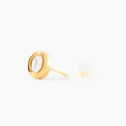 Boucles D'oreilles Puces Eden Serti Pneu Or Jaune Oxyde De Zirconium