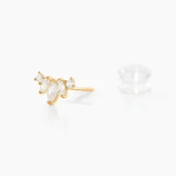 Boucles D'oreilles Puces Earnestine Or Jaune Oxyde De Zirconium