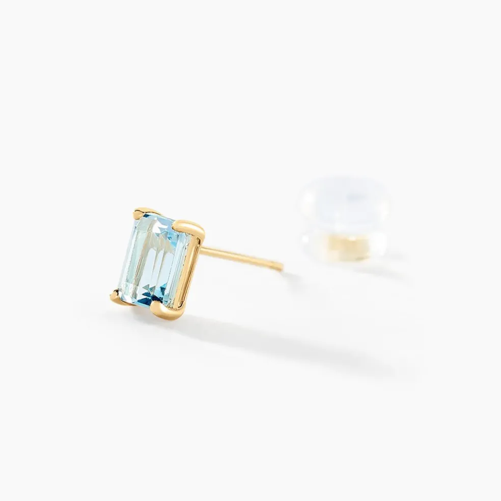 Boucles D'oreilles Puces Emilian Or Jaune Topaze