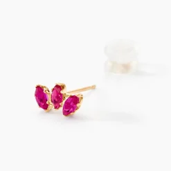 Boucles D'oreilles Puces Euclid Or Jaune Oxyde De Zirconium