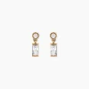 Boucles D'Oreilles Puces Estela Plaque Or Jaune Oxyde De Zirconium