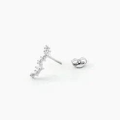 Boucles D'Oreilles Puces Eclat d'Aurore Argent Blanc Oxyde De Zirconium