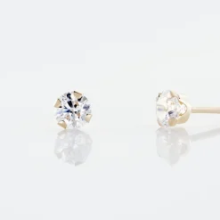 Boucles D'oreilles Puces Eddie Or Jaune Oxyde De Zirconium