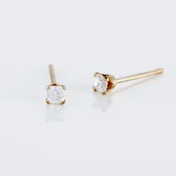Boucles D'oreilles Puces Eddie Or Jaune Oxyde De Zirconium