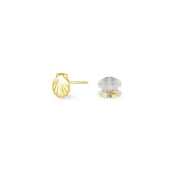 Boucles D'oreilles Puces Franzine Coquillage Or Jaune
