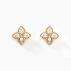 Boucles D'oreilles Puces Fionae Or Jaune Oxyde De Zirconium