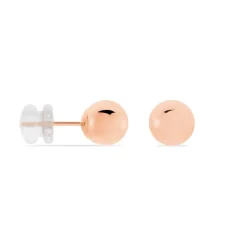 Boucles D'oreilles Puces Fidelia Boule Or Rose