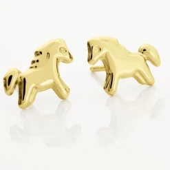 Boucles D'oreilles Puces Freyia Cheval Or Jaune