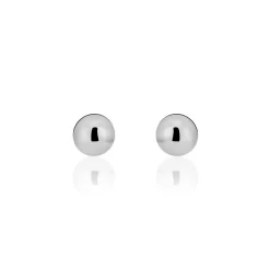 Boucles D'oreilles Puces Fidelia Boule Or Blanc