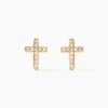 Boucles D'oreilles Puces Fatos Plaqué Or Oxydes De Zirconium