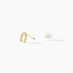 Boucles D'oreilles Puces Freyia Cheval Or Jaune
