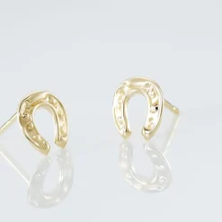 Boucles D'oreilles Puces Freyia Cheval Or Jaune