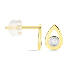 Boucles D'oreilles Puces Fidelia Or Jaune Diamant