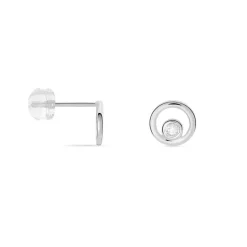 Boucles D'oreilles Puces Fidelia Or Blanc Diamant
