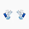 Boucles D'oreilles Puces Guillemette Argent Blanc Pierre D'imitation