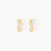 Boucles D'oreilles Puces Grebera Or Jaune Oxyde