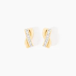 Boucles D'oreilles Puces Grebera Or Jaune Oxyde
