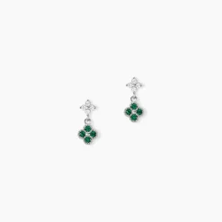 Boucles D'Oreilles Puces Germaine Argent Blanc Oxyde De Zirconium Spinelle