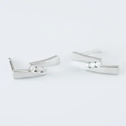 Boucles D'oreilles Puces Galya Or Blanc Diamant