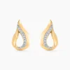 Boucles D'oreilles Puces Goccie Or Jaune Diamant