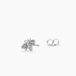 Boucles D'oreilles Puces Honey Argent Blanc
