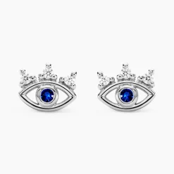 Boucles D'oreilles Puces Hina Argent Blanc Oxyde De Zirconium