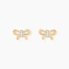 Boucles D'oreilles Puces Hisae Plaqué Or Jaune Oxyde De Zirconium