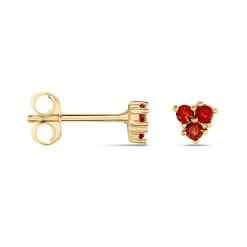 Boucles D'oreilles Puces Istoria Plaqué Or Jaune Oxyde De Zirconium