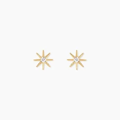 Boucles D'Oreilles Puces Ishmael Or Jaune Oxyde De Zirconium